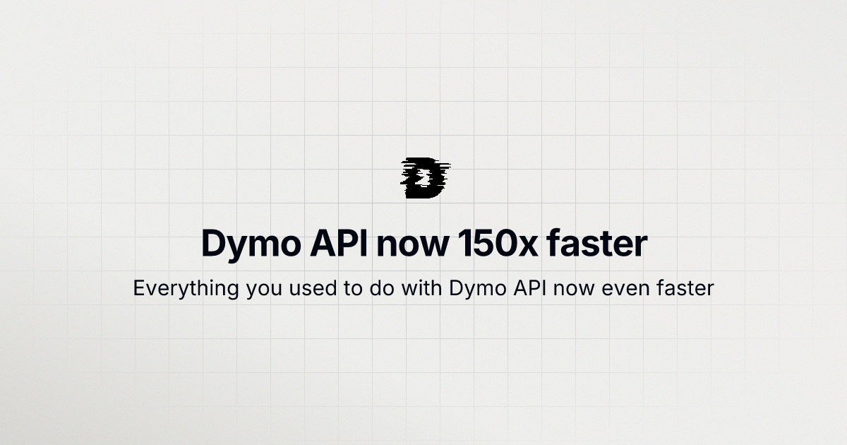 Dymo API now 150x faster